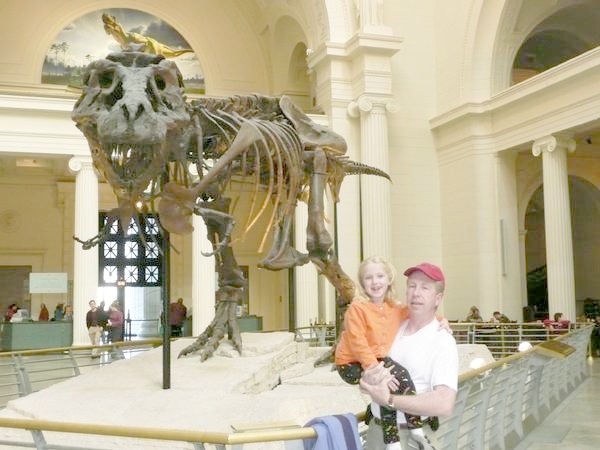 Museum - Field Museum - Zoe & Greg with T-Rex