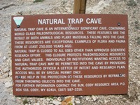Site natural-trap-cave-sign